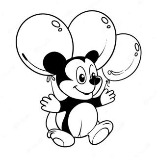 Pagina da colorare di Oswald con palloncini colorati | pagina da colorare Oswald