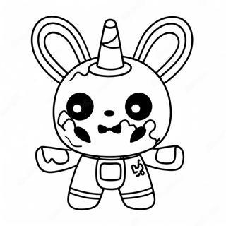 Pagina da Colorare del Personaggio Glitchtrap Carino | pagina da colorare Glitchtrap