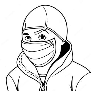 Pagina da Colorare Ladro Sneaky con Maschera | pagina da colorare Ladro