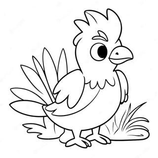 Pagina da Colorare di un Carino Farfetch'd con Porro | pagina da colorare Farfetch'd