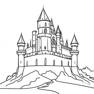 Pagina da Colorare Torre di un Castello Maestoso | pagina da colorare Torre