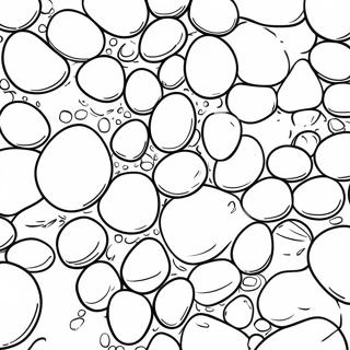 Pagina da Colorare di Pebbles Colorati in un Ruscello | pagina da colorare Sassi