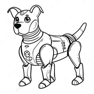 Pagina da Colorare del Cane Robot | pagina da colorare Cane Robot