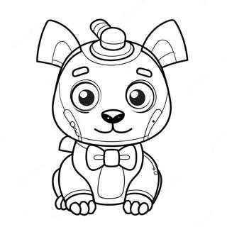 Pagina da Colorare del Cane Robot Carino con Papillon | pagina da colorare Cane Robot