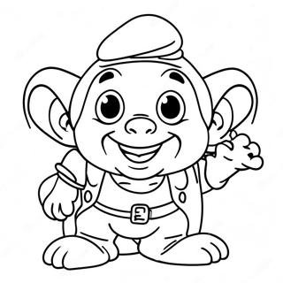 Pagina da colorare del personaggio Dopey | pagina da colorare Dumbo