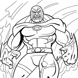 Pagina da colorare minacciosa di Darkseid in battaglia | pagina da colorare Darkseid