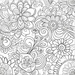Pagina da Colorare Divertente con Motivo Doodle | pagina da colorare Schema Facile