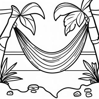 Pagina da Colorare dell'Amaca in un Paradiso Tropicale | pagina da colorare Amaca