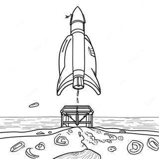 Pagina da Colorare Lancio del Razzo Apollo 11 | pagina da colorare Apollo 11