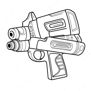 Pagina da Colorare di Nerf Blaster Colorato | pagina da colorare Fucile Nerf