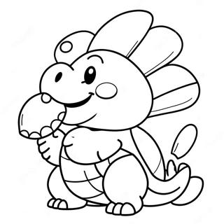 Pagina da Colorare di un Carino Koopa con un Guscio | pagina da colorare Koopa
