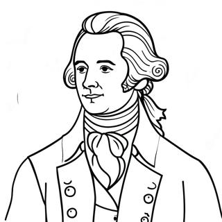 Pagina da Colorare del Ritratto di Alexander Hamilton | pagina da colorare Hamilton