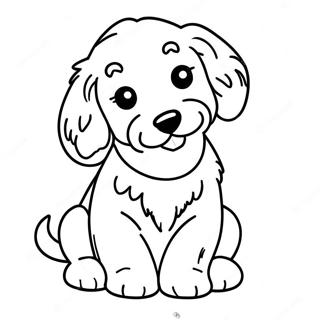 Pagina da Colorare di un Cucciolo Goldendoodle | pagina da colorare Goldendoodle