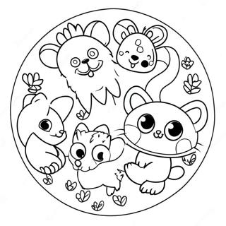 Pagina da Colorare di un Cerchio di Animali Carini | pagina da colorare Cerchio