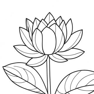Pagina da Colorare del Bellissimo Loto in Fiore | pagina da colorare Loto