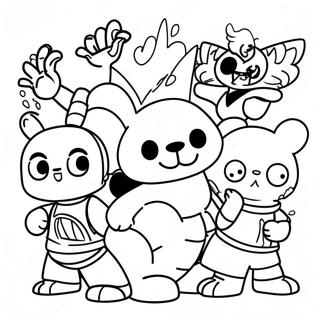 Personaggi Krew in Azione Pagina da Colorare | pagina da colorare Krew