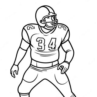 Pagina da Colorare di un Giocatore dei Raiders in Azione | pagina da colorare Raiders