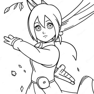 Pagina da Colorare di Sakura Haruno in Azione | pagina da colorare Naruto