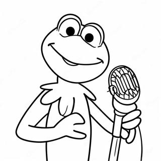 Pagina da Colorare di Kermit la Rana che Canta | pagina da colorare Muppets