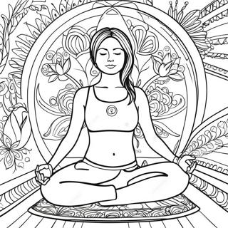 Pagina da Colorare di una Posizione di Yoga Rilassante | pagina da colorare Yoga