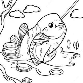 Pagina da Colorare di Pesca | pagina da colorare Pesca