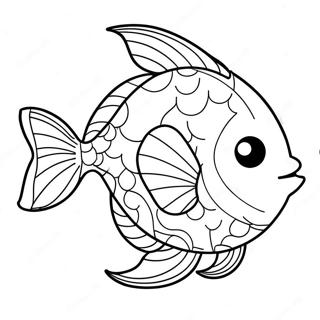 Pagina da Colorare di Pesci Carini che Nuotano | pagina da colorare Pesca