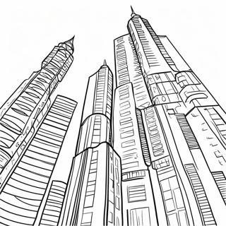 Pagina da Colorare di Grattacieli Colorati | pagina da colorare Edifici