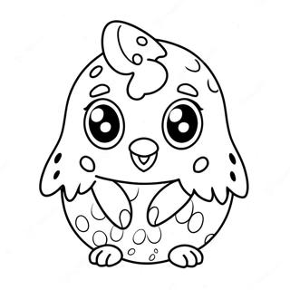 Pagina da Colorare di un Carino Hatchimal con Grandi Occhi | pagina da colorare Hatchimal