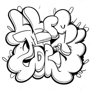 Pagina da Colorare Arte Graffiti Figa | pagina da colorare Droga