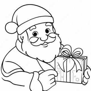 Pagina da Colorare di Babbo Natale Jolly con Regali | pagina da colorare Babbo Natale
