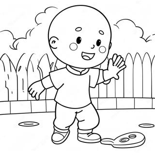 Pagina da Colorare di Caillou che Gioca Fuori | pagina da colorare Caillou