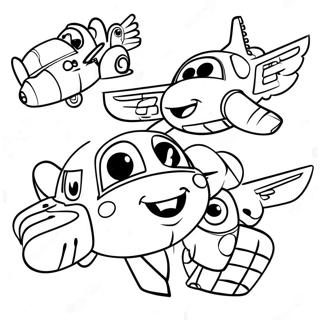 Pagina da Colorare dei Personaggi Colorati di Super Wings | pagina da colorare Ali Super