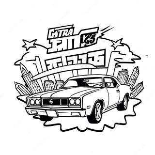Pagina da Colorare del Logo GTA | pagina da colorare GTA