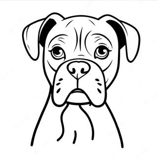 Pagina da Colorare di un Cane Boxer | pagina da colorare Cane Boxer