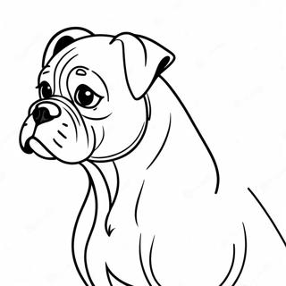Pagina da Colorare di un Cane Boxer Giocoso | pagina da colorare Cane Boxer