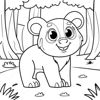 Pagina da Colorare di Animali Selvatici nella Foresta | pagina da colorare Caccia