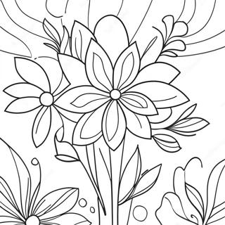 Pagina da Colorare Fiori Acquerellati Vivaci | pagina da colorare Acquerello