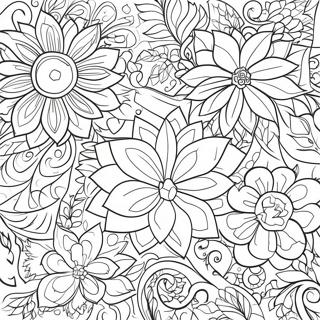 Pagina da Colorare Motivi Floreali Trendy | pagina da colorare Alla moda