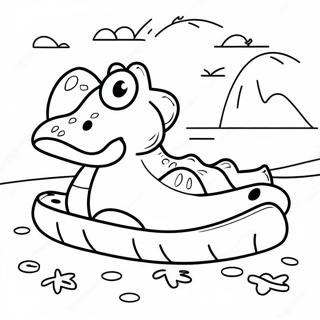 Pagina da Colorare di Crocs Colorati su una Spiaggia | pagina da colorare Crocs